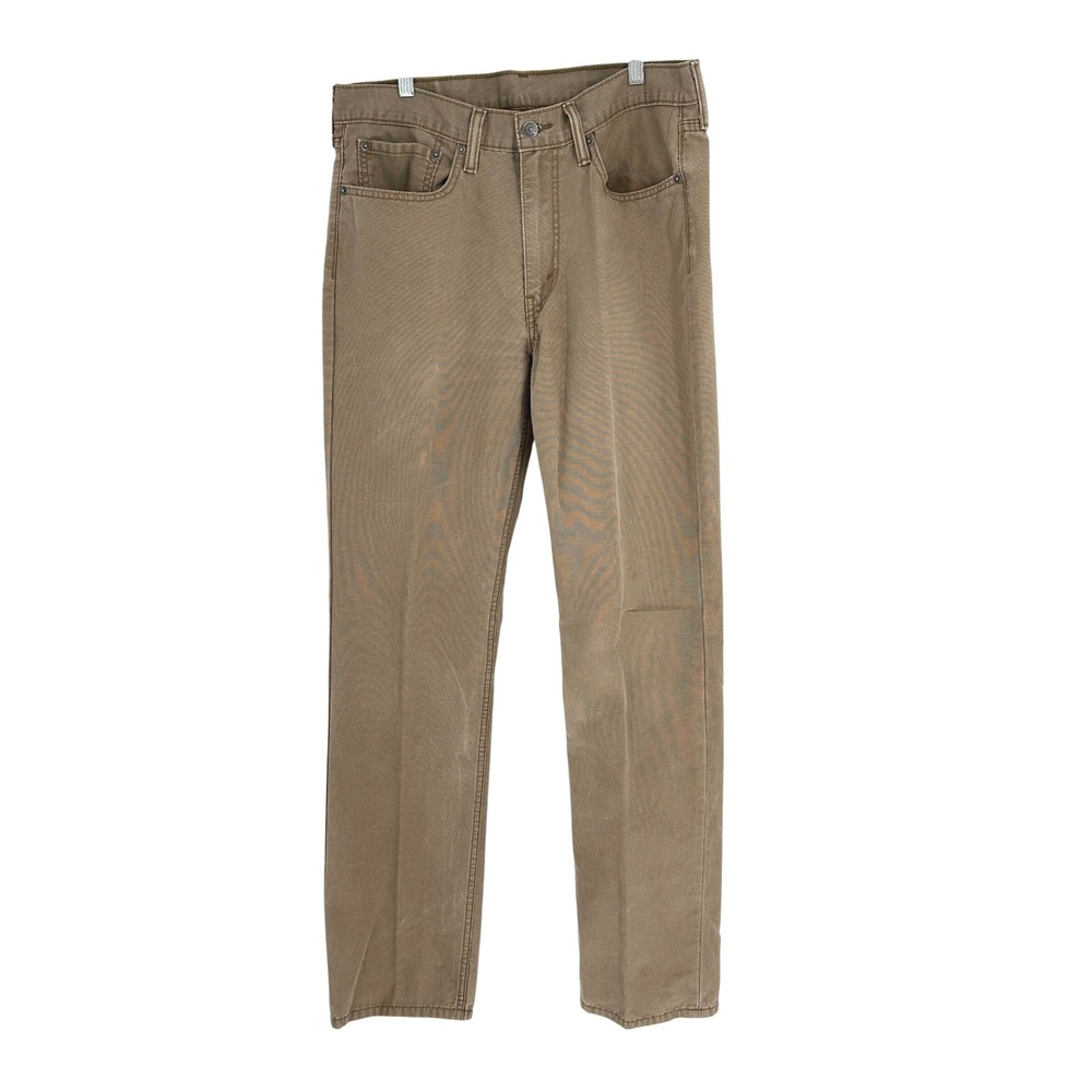 Levis 514 Straight‎ Fit Pants Mens 34x34 Brown Tan Excellent Cotton Twill Jeans